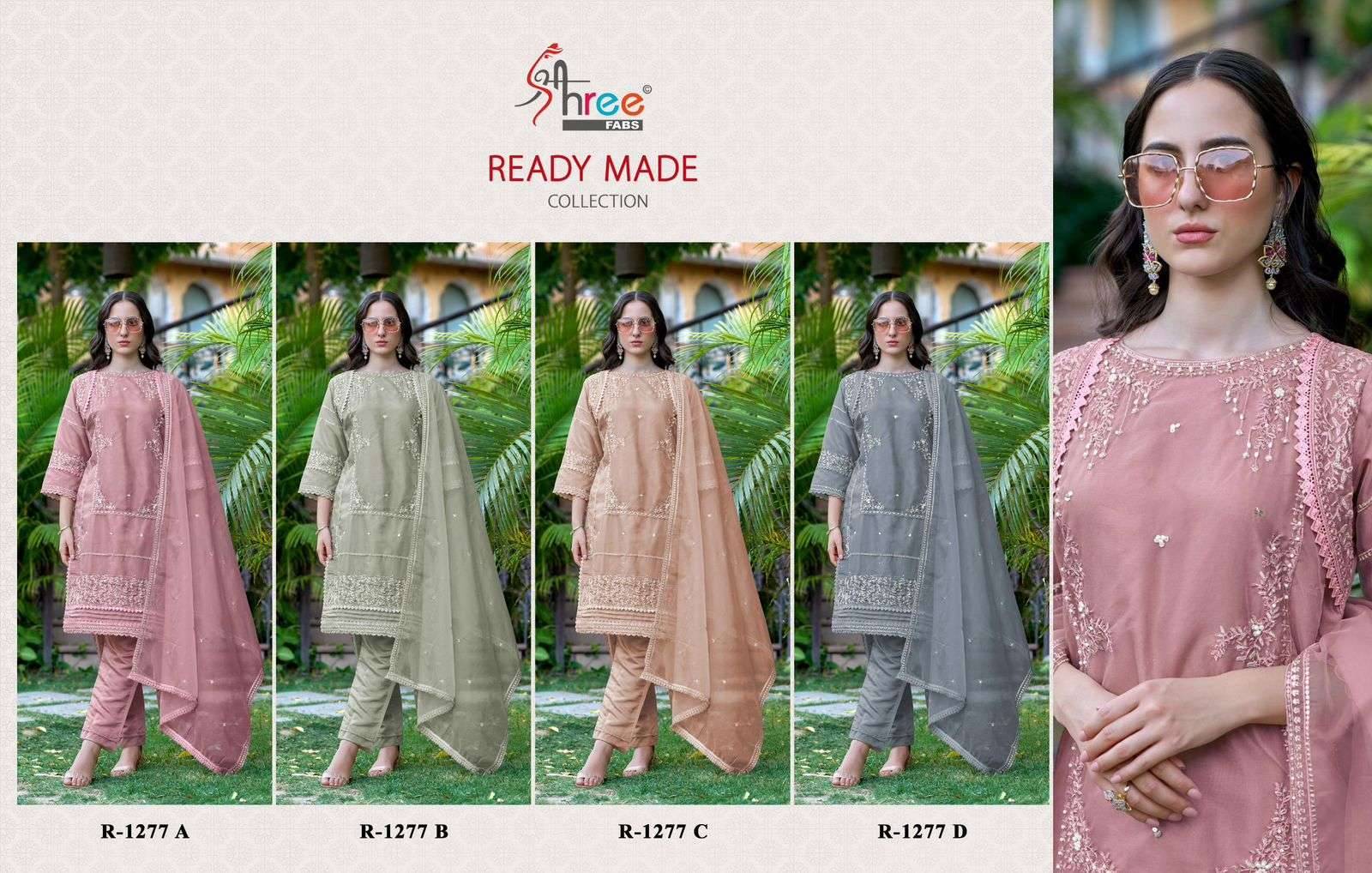 1277 Colors BY Shree fabs 1277 a TO 1277 d SERIES Pakistani Stylish Beautiful Colourful Printed & organza readymade Dresses At Wholesale Price